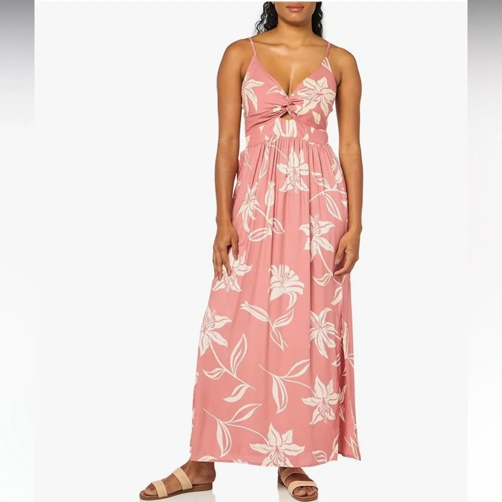 NWOT Angie Floral Front Twist Front Peekaboo Maxi Dress - Picture 5 of 8